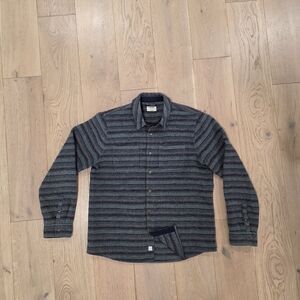 Marine Layer Men's Striped woolen Heavy Overshirt